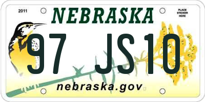 NE license plate 97JS10