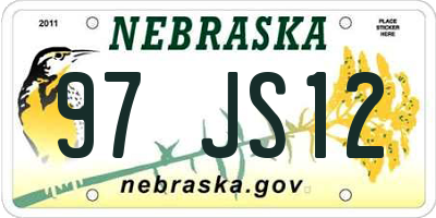 NE license plate 97JS12