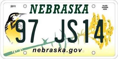 NE license plate 97JS14