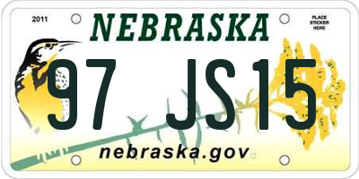 NE license plate 97JS15
