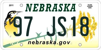 NE license plate 97JS18