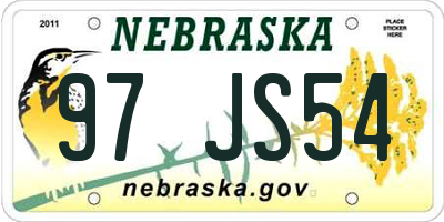 NE license plate 97JS54