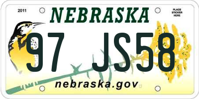 NE license plate 97JS58