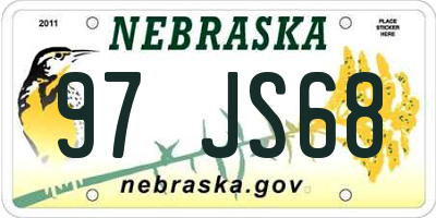 NE license plate 97JS68