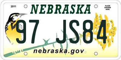 NE license plate 97JS84