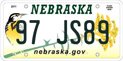 NE license plate 97JS89
