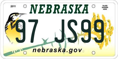 NE license plate 97JS99