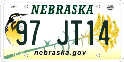 NE license plate 97JT14