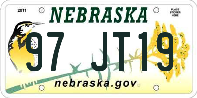 NE license plate 97JT19