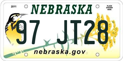 NE license plate 97JT28