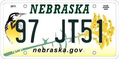 NE license plate 97JT51