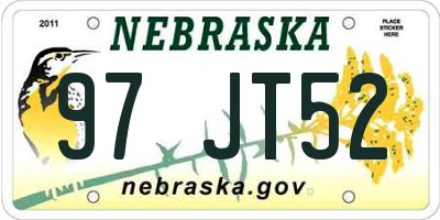 NE license plate 97JT52