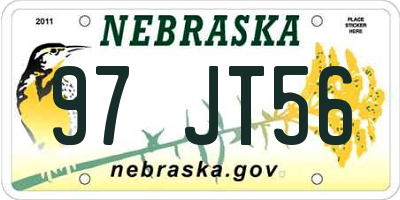 NE license plate 97JT56