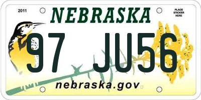 NE license plate 97JU56