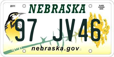 NE license plate 97JV46