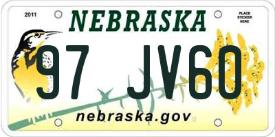 NE license plate 97JV60