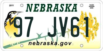 NE license plate 97JV61