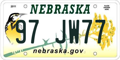 NE license plate 97JW77