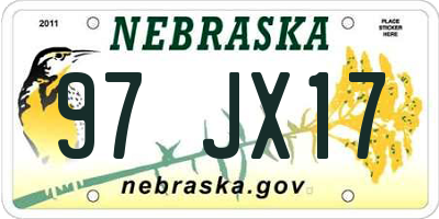 NE license plate 97JX17