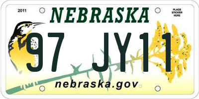 NE license plate 97JY11