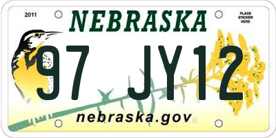 NE license plate 97JY12