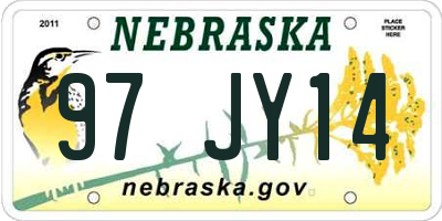 NE license plate 97JY14