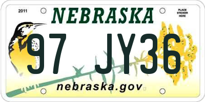 NE license plate 97JY36