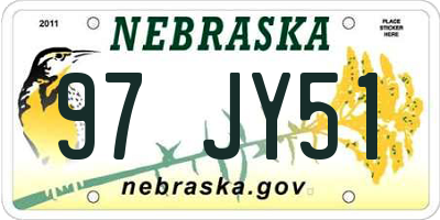 NE license plate 97JY51