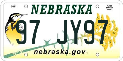 NE license plate 97JY97