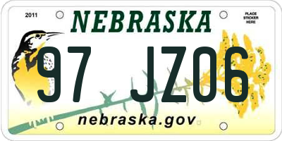 NE license plate 97JZ06