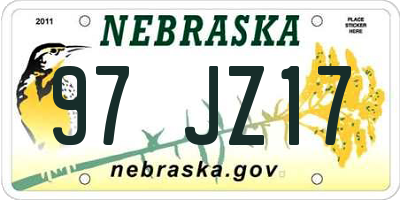 NE license plate 97JZ17