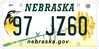 NE license plate 97JZ60
