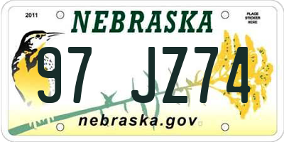 NE license plate 97JZ74
