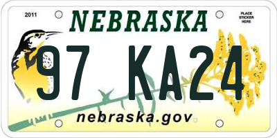 NE license plate 97KA24
