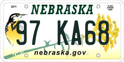 NE license plate 97KA68