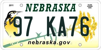 NE license plate 97KA76