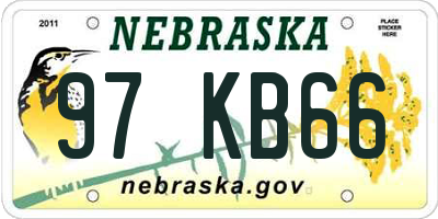 NE license plate 97KB66