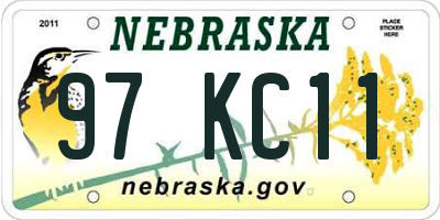 NE license plate 97KC11