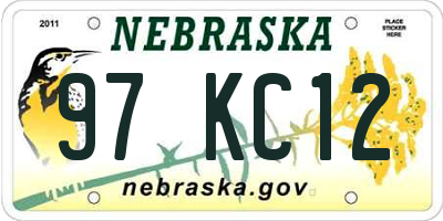 NE license plate 97KC12