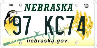 NE license plate 97KC74