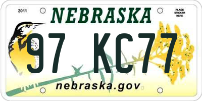 NE license plate 97KC77
