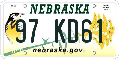 NE license plate 97KD61