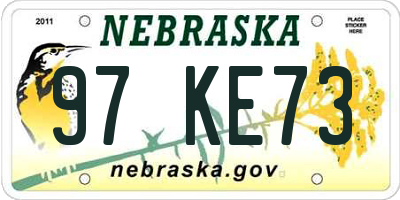 NE license plate 97KE73