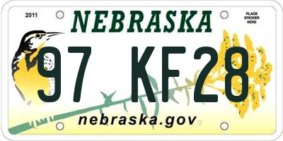 NE license plate 97KF28