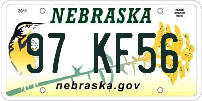 NE license plate 97KF56