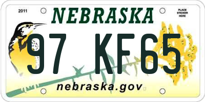 NE license plate 97KF65
