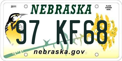 NE license plate 97KF68