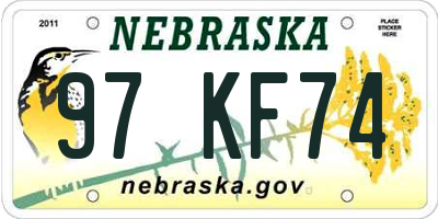 NE license plate 97KF74