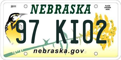NE license plate 97KI02