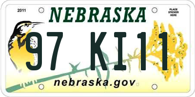NE license plate 97KI11